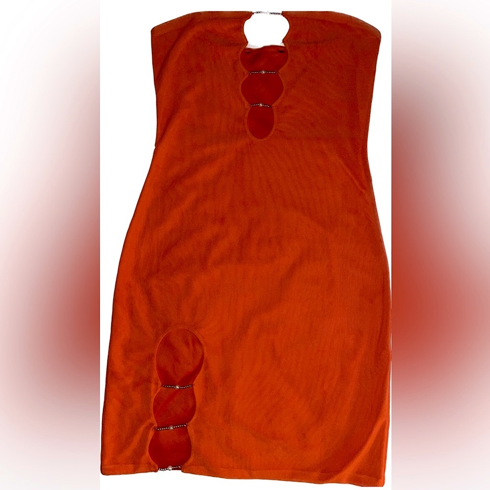 Beaded cutout bodycon dress